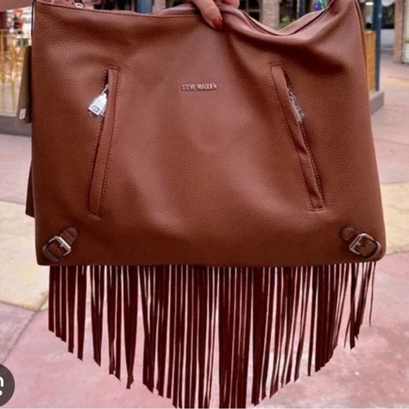 Steve Madden Brown Fringe Shoulder Crossbody Bag NWT - Picture 1 of 9